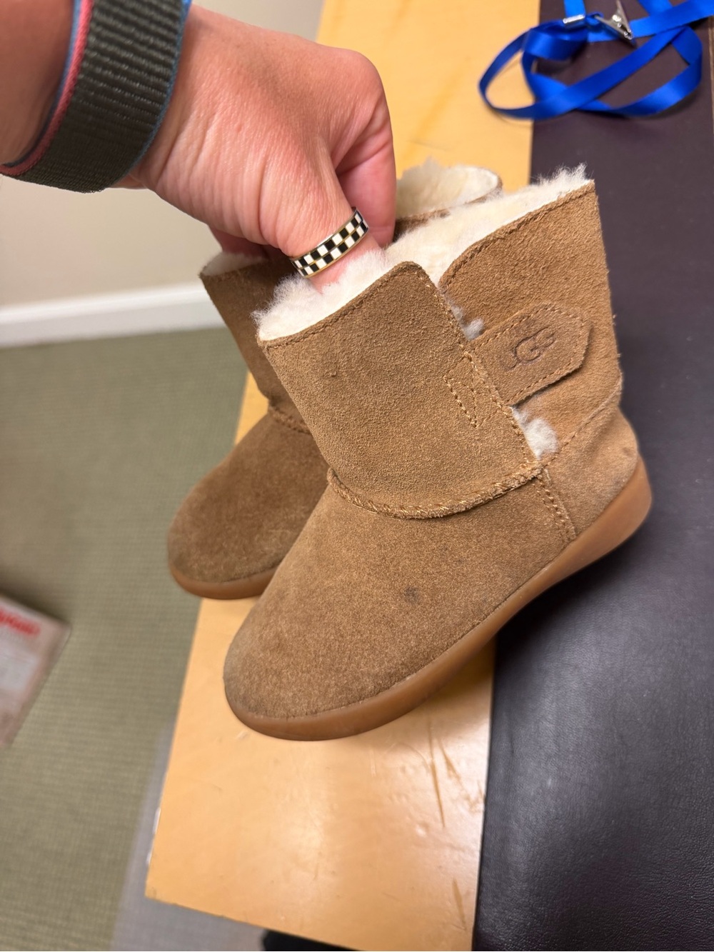 UGG Kids Chestnut Suede Shearling Boots